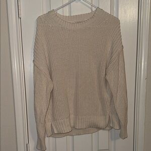 American Eagle Outfitters Cream Crew Neck Sweater